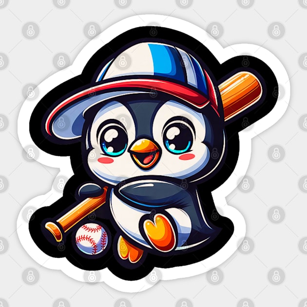 Baseball penguin Sticker by Dreamsbabe